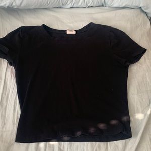 black t shirt crop top